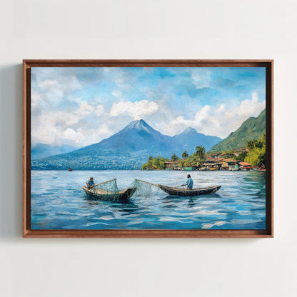 Lake Atitlán Canvas Print, Guatemala Mayan Landscape Decor