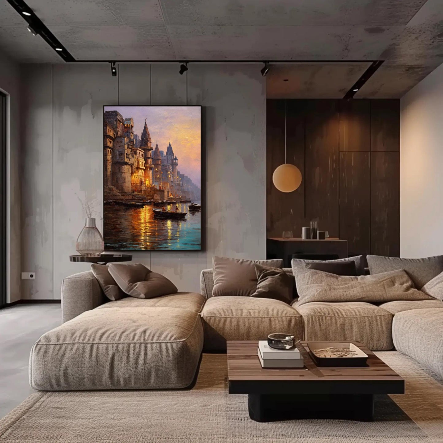 Varanasi Ghats canvas wall art, statement décor
