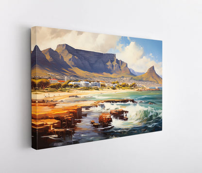 Cape Town Canvas Print – South Africa Wall Art | Vibrant Travel Poster Art - Antarmada