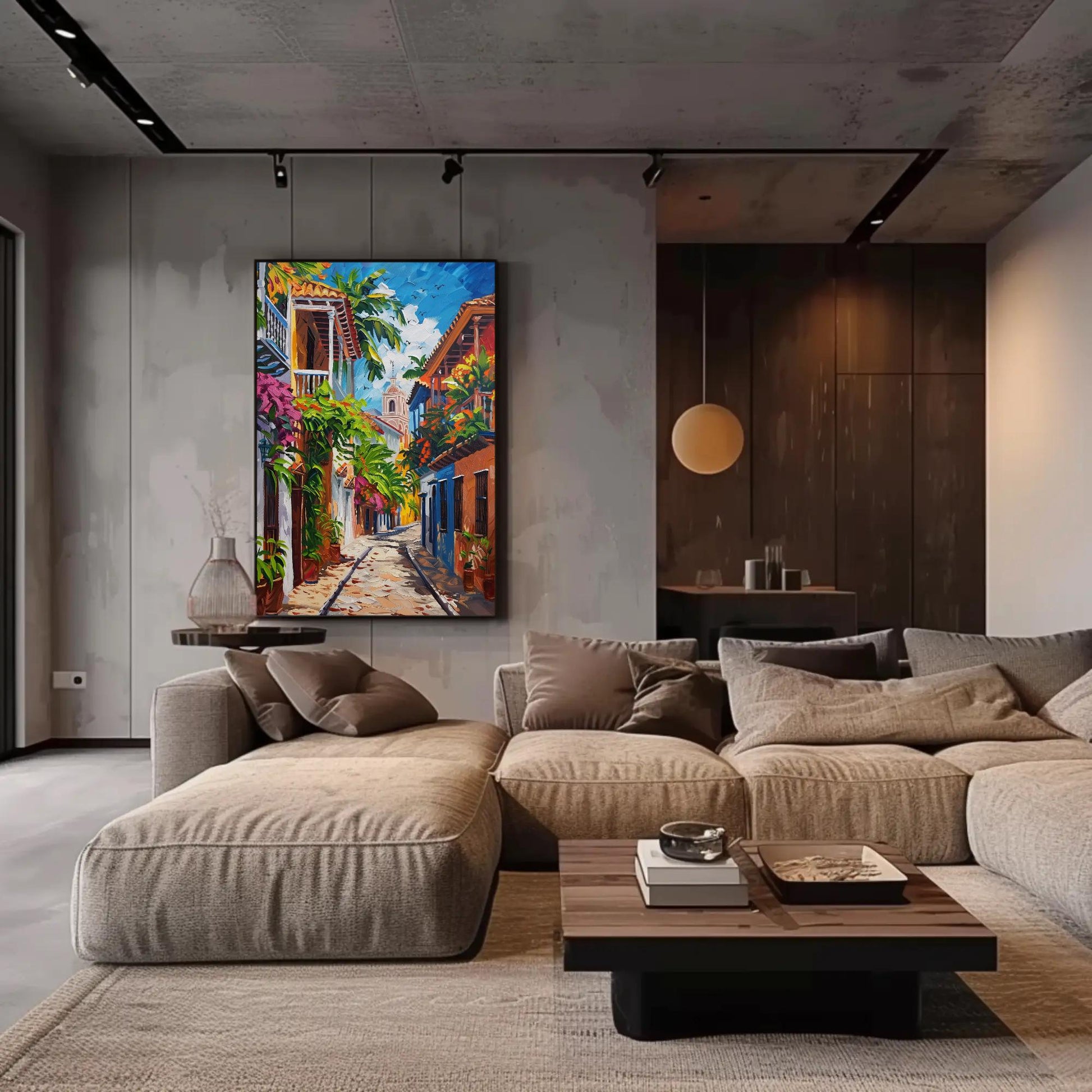 Cartagena Street Canvas | Vibrant Colombian Wall Art - Ready to Hang Gallery Wrap - Antarmada