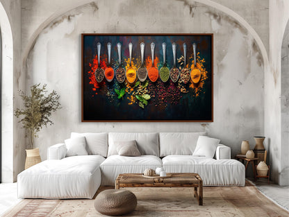 Spices and Spoon canvas wall art shown in a living room (view 3)
