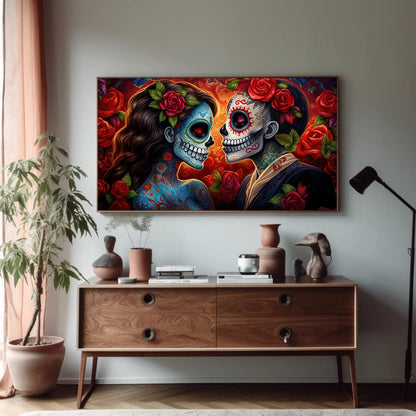 Sugar Skull canvas print, premium giclée wall art