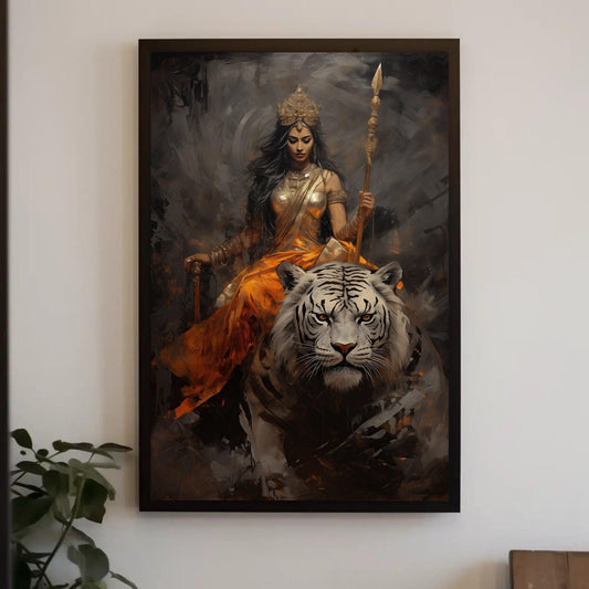 Goddess Durga , Hindu Warrior Mata canvas wall art, ready to hang