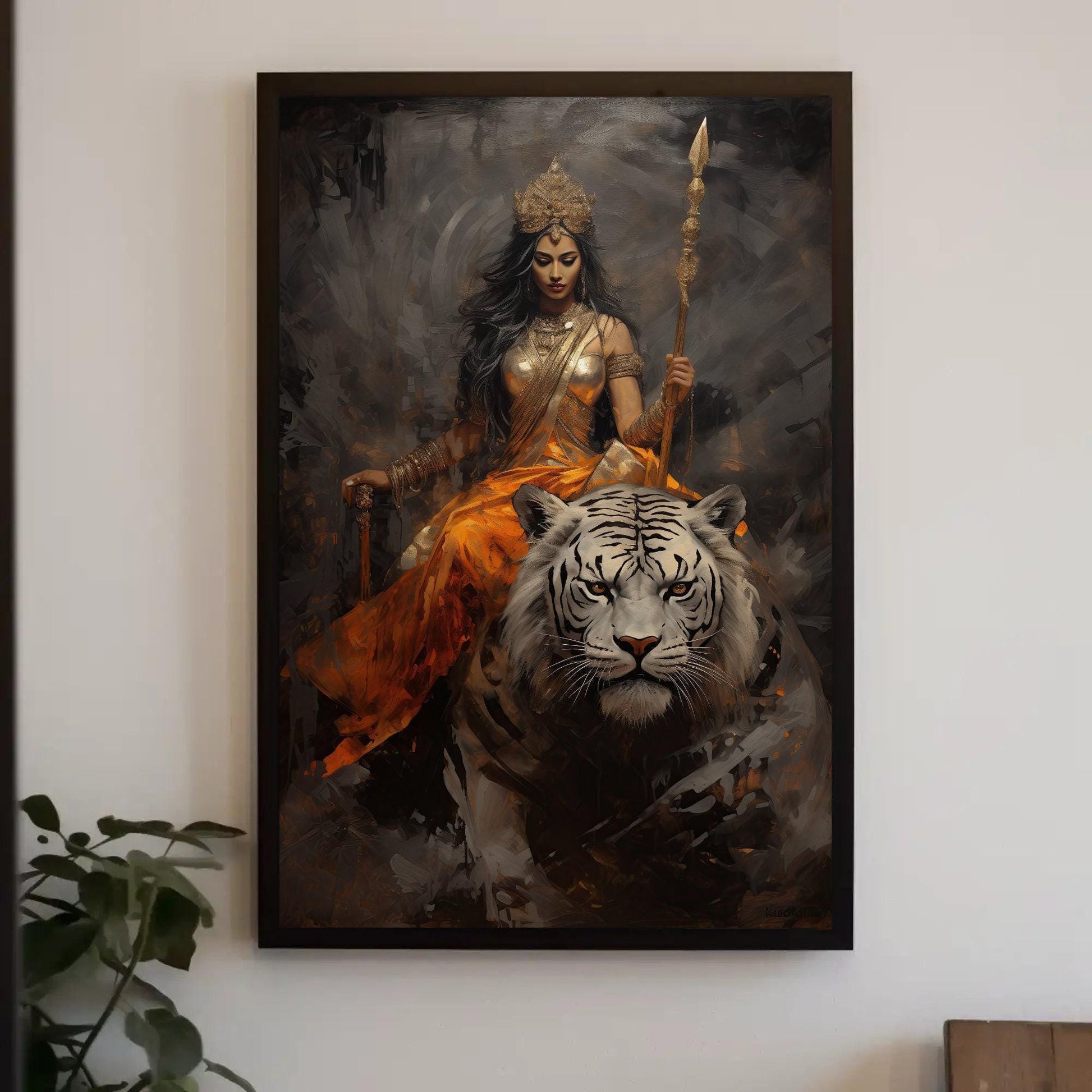 Goddess Durga , Hindu Warrior Mata canvas wall art, ready to hang