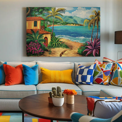 Puerto Rico canvas wall art shown in a living room (view 2)