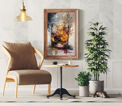 Whiskey , Modern Home Bar Sign canvas print, premium giclée wall art