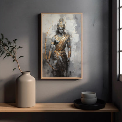 Lord Rama , Hindu God , Pooja Room canvas wall art shown in a styled room (view 3)