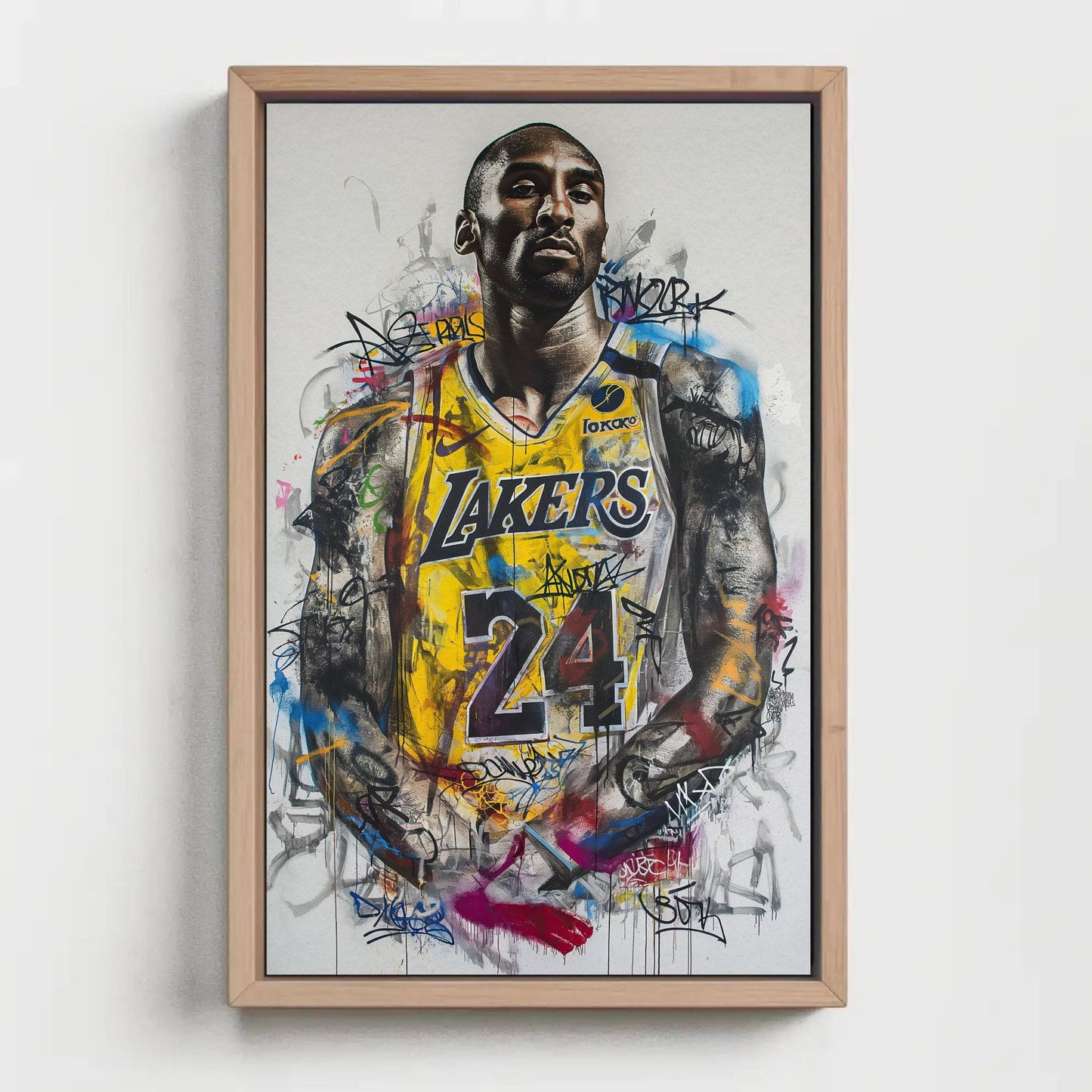 Kobe Bryant , Lakers Graffiti Basketball canvas wall art for the home