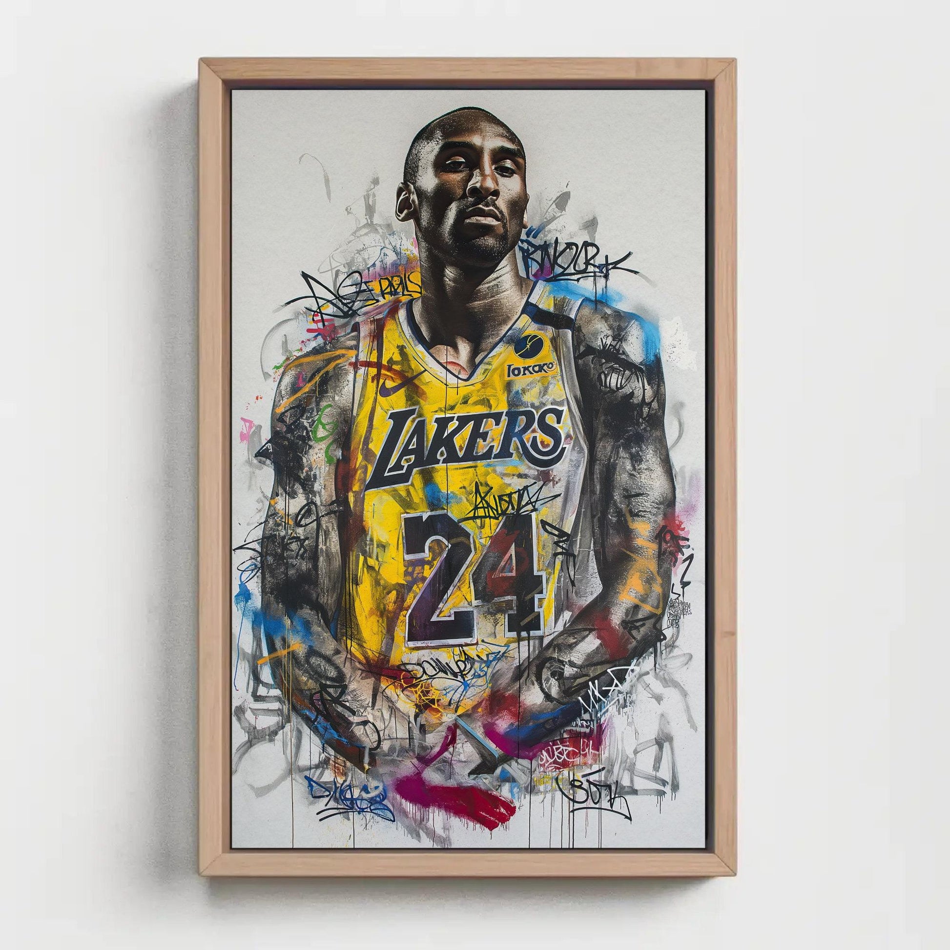 Kobe Bryant , Lakers Graffiti Basketball canvas wall art for the home