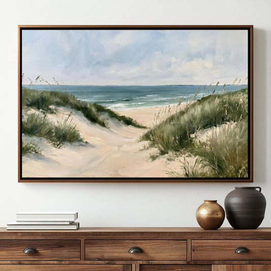 Beach dunes path canvas wall art, Coastal beach canvas art, Dunes Ocean Path Canvas Print - Antarmada