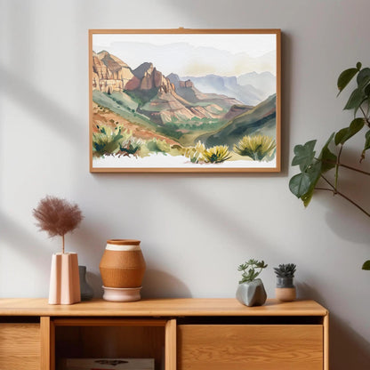 Copper Canyon Chihuahua Print - Framed Mexican Wall Art on Museum Grade Canvas - Antarmada
