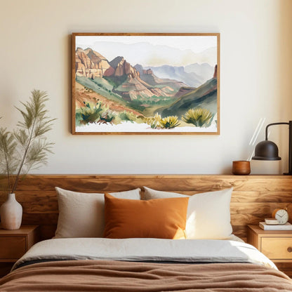 Copper Canyon Chihuahua Print - Framed Mexican Wall Art on Museum Grade Canvas - Antarmada