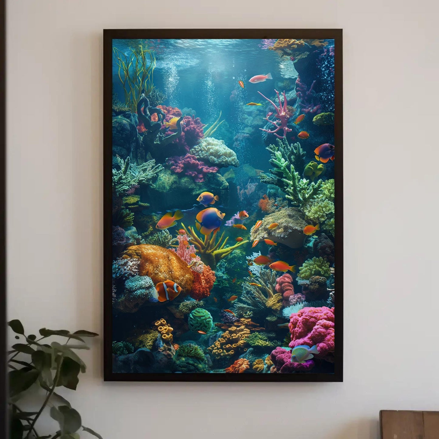 Coral Reef Canvas Print - Vibrant Ocean Wall Art | Framed Wooden Frame Canvas - Antarmada