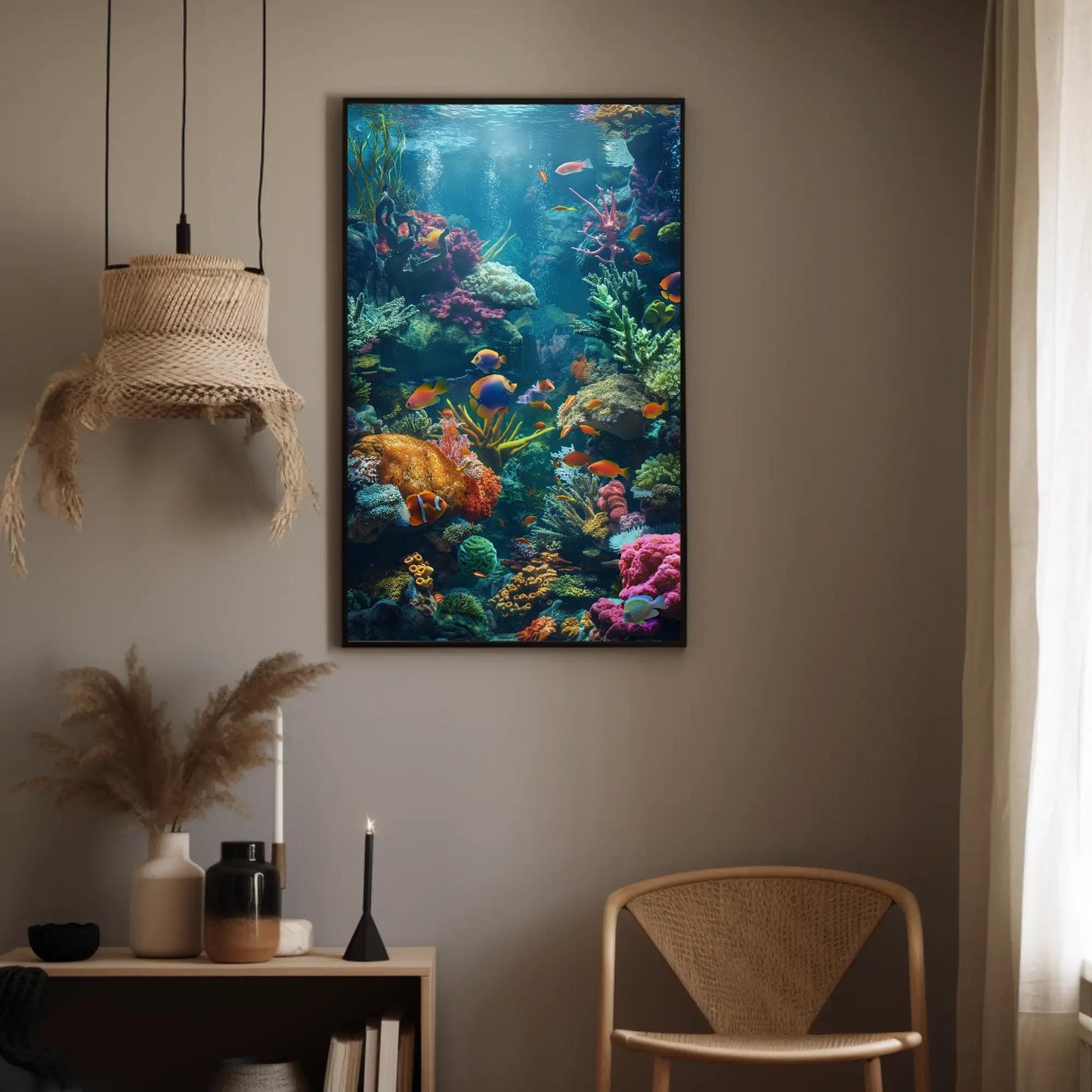 Coral Reef Canvas Print - Vibrant Ocean Wall Art | Framed Wooden Frame Canvas - Antarmada