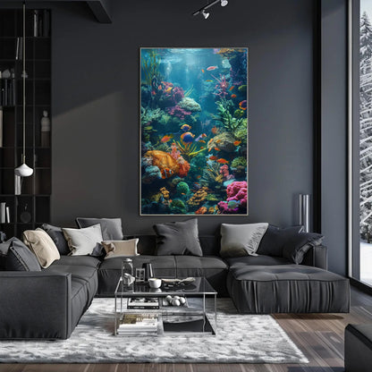 Coral Reef Canvas Print - Vibrant Ocean Wall Art | Framed Wooden Frame Canvas - Antarmada