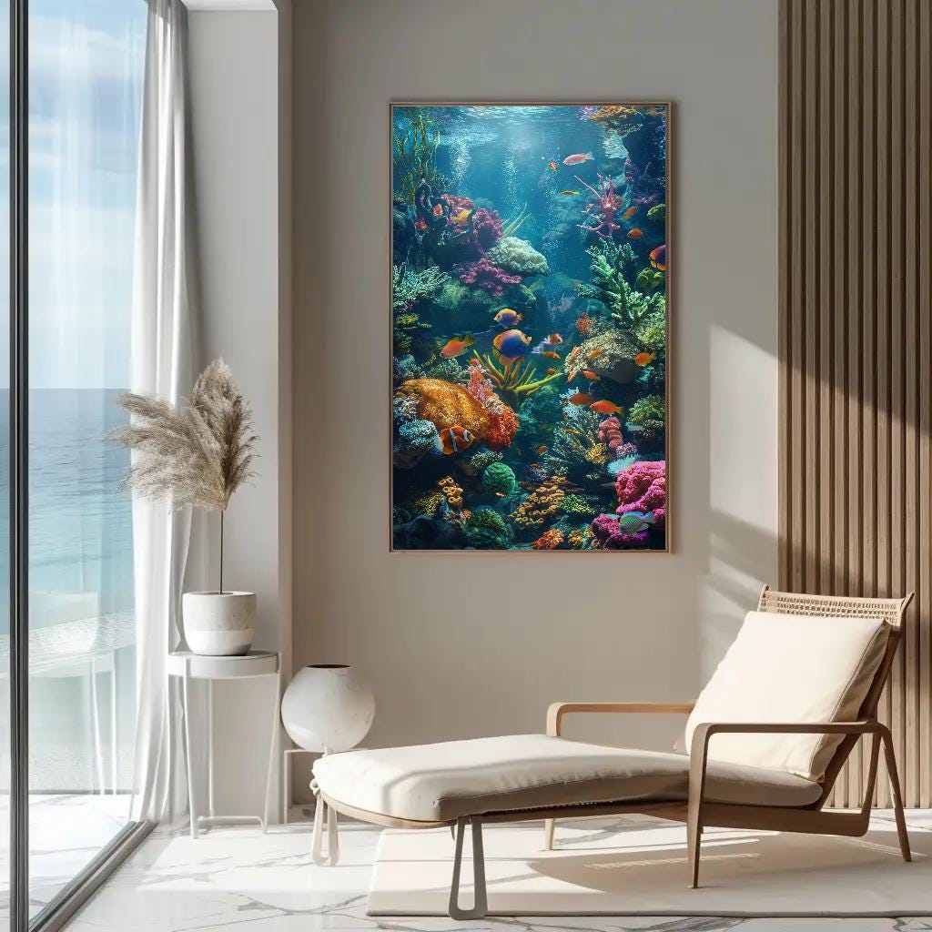 Coral Reef Canvas Print - Vibrant Ocean Wall Art | Framed Wooden Frame Canvas - Antarmada