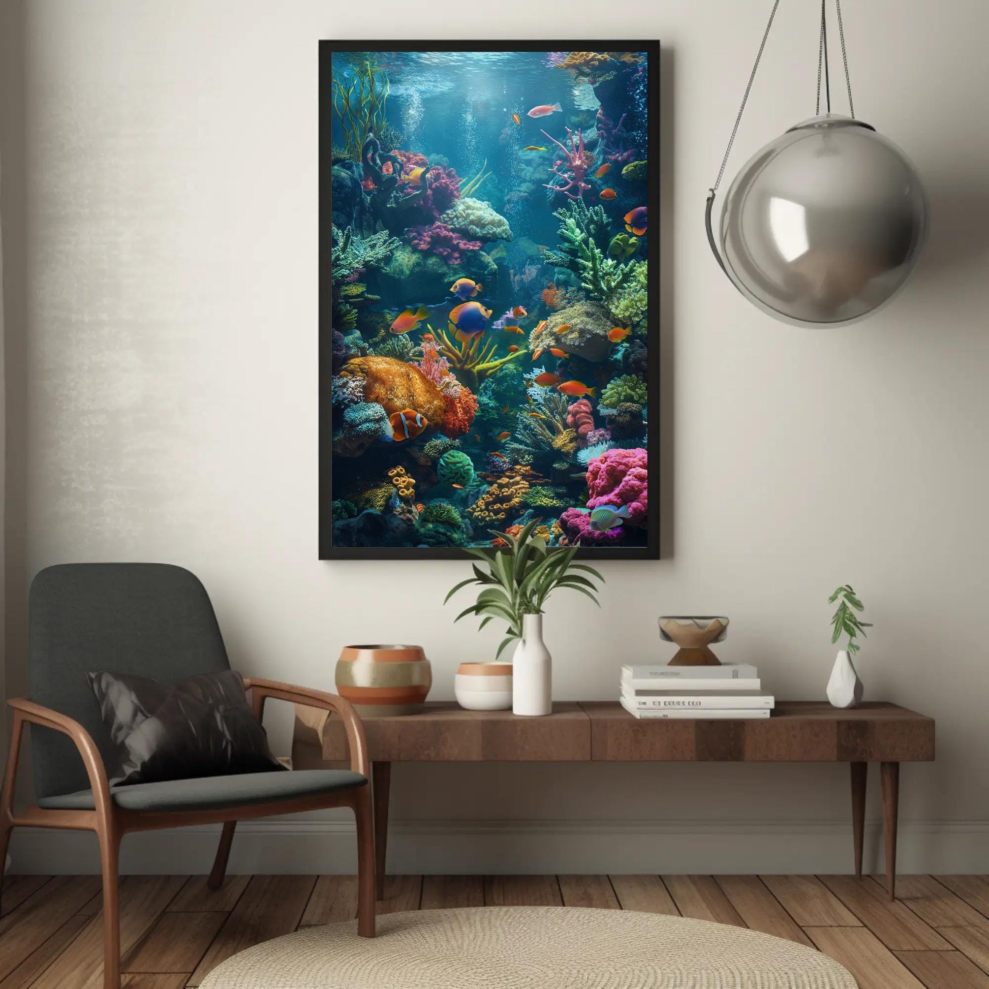 Coral Reef Canvas Print - Vibrant Ocean Wall Art | Framed Wooden Frame Canvas - Antarmada