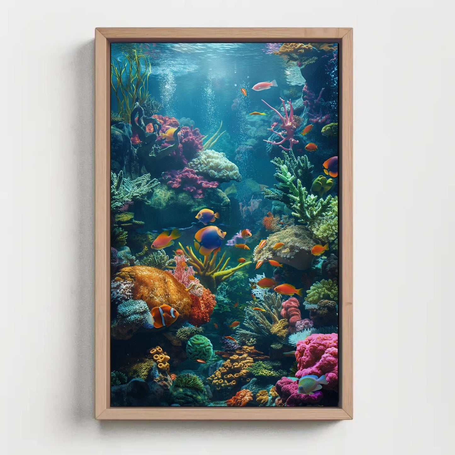 Coral Reef Canvas Print - Vibrant Ocean Wall Art | Framed Wooden Frame Canvas - Antarmada