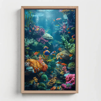 Coral Reef Canvas Print - Vibrant Ocean Wall Art | Framed Wooden Frame Canvas - Antarmada
