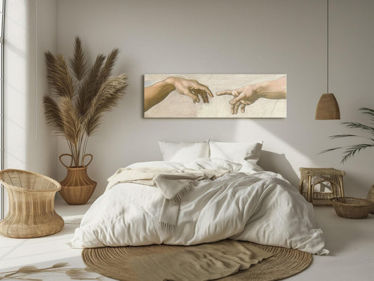 Creation of Adam Canvas | Michelangelo Art Print - Panoramic Wall Art Decor - Antarmada