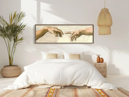 Creation of Adam Canvas | Michelangelo Art Print - Panoramic Wall Art Decor - Antarmada