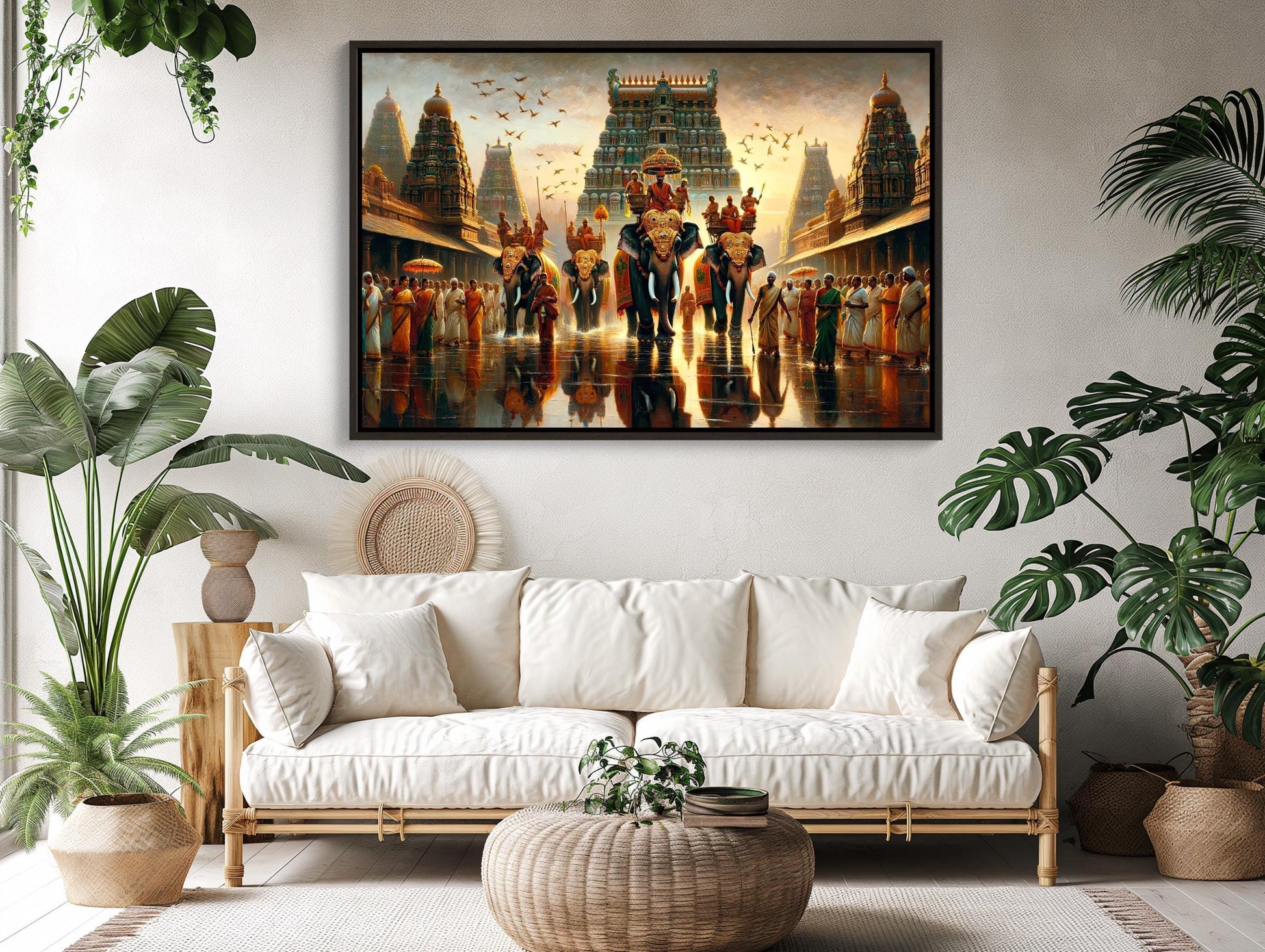 Indian Temple , South India Festival canvas print, premium giclée wall art