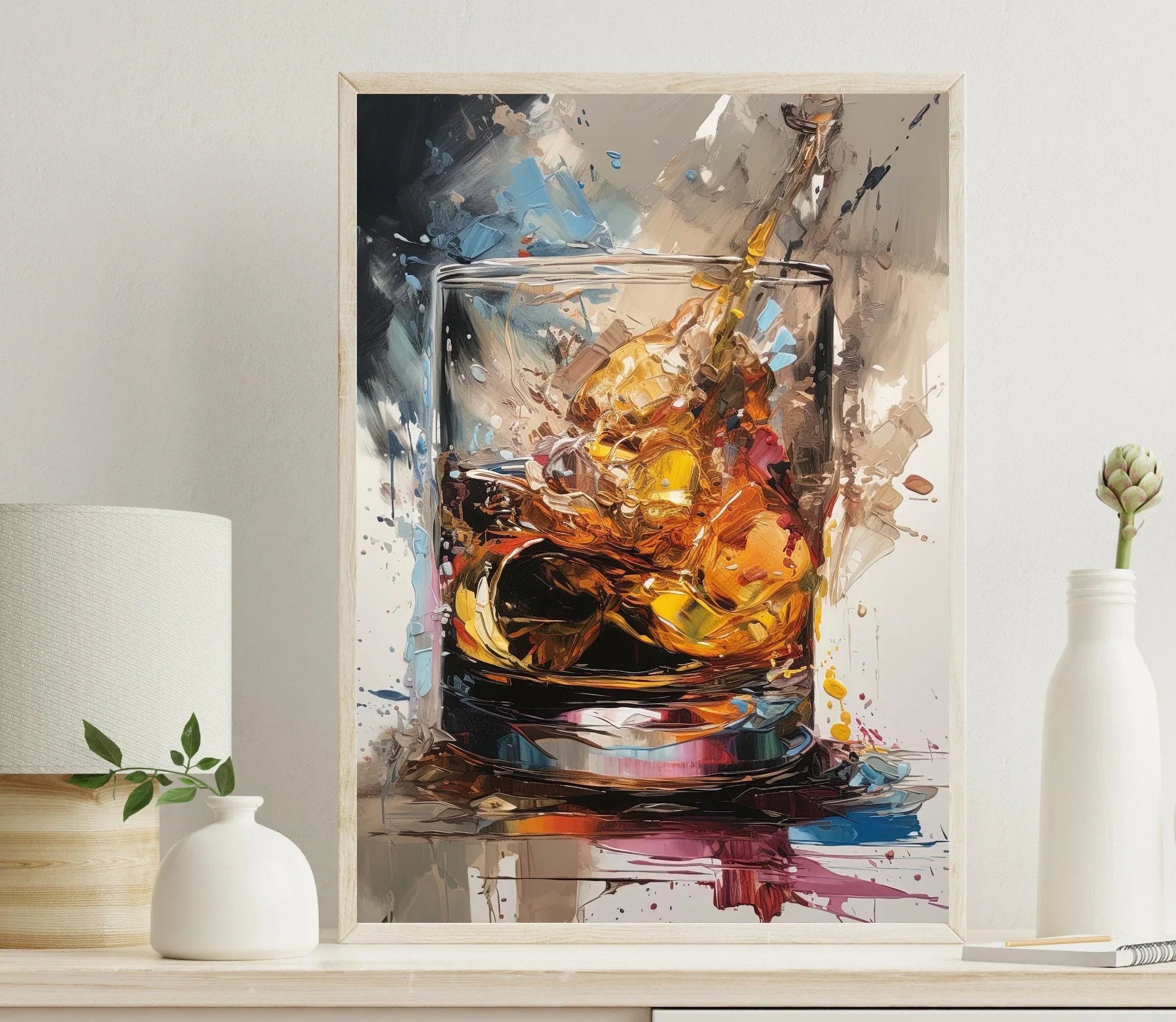Whiskey Print - Home Bar Decor - Whiskey Art - Bar Wall Art - Whiskey Lover Gift - Whiskey Poster - Bar Sign - Whiskey Gift - Bar Decor Wall Art – Canvas Print