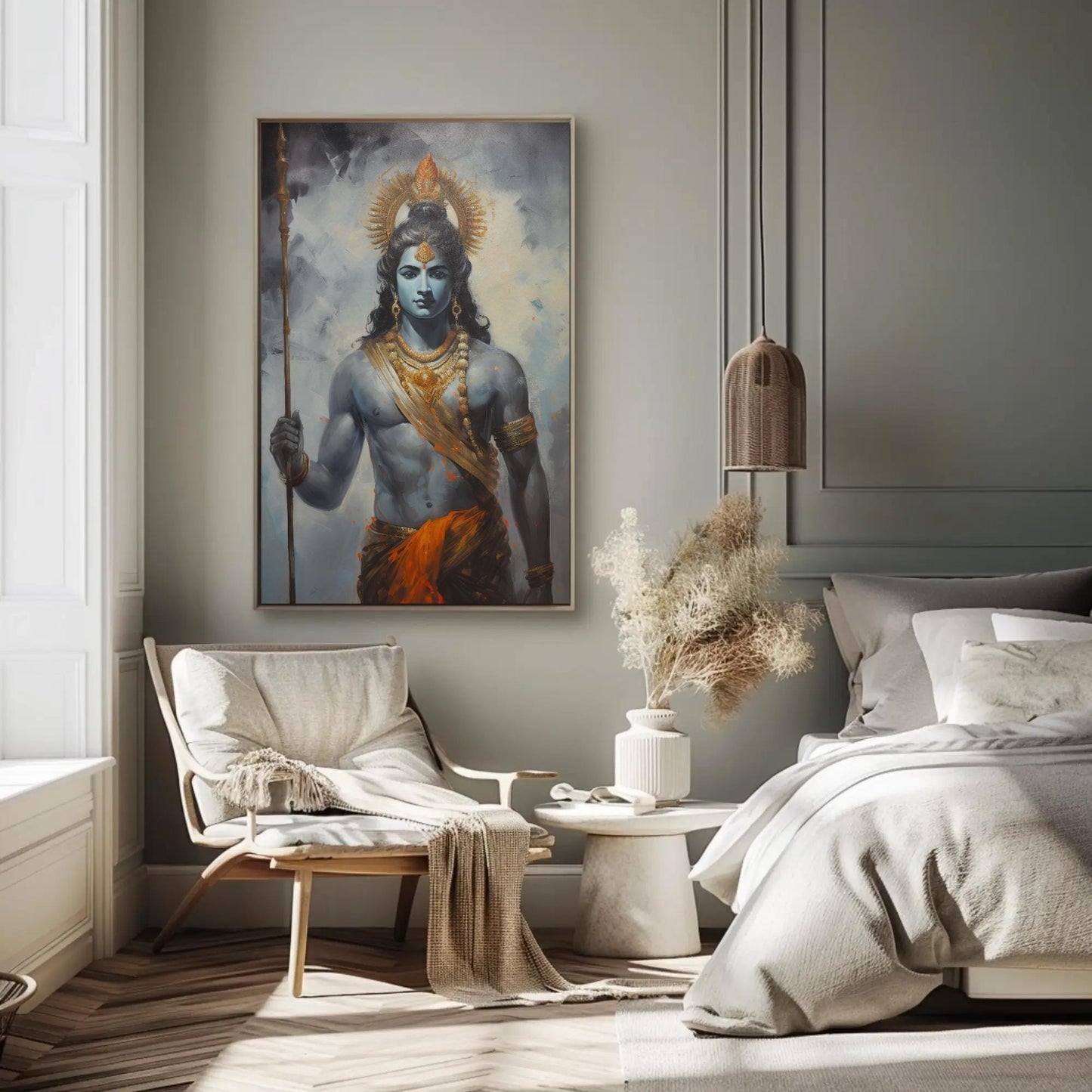 Vintage Lord Rama , Hindu Temple canvas print, premium giclée wall art