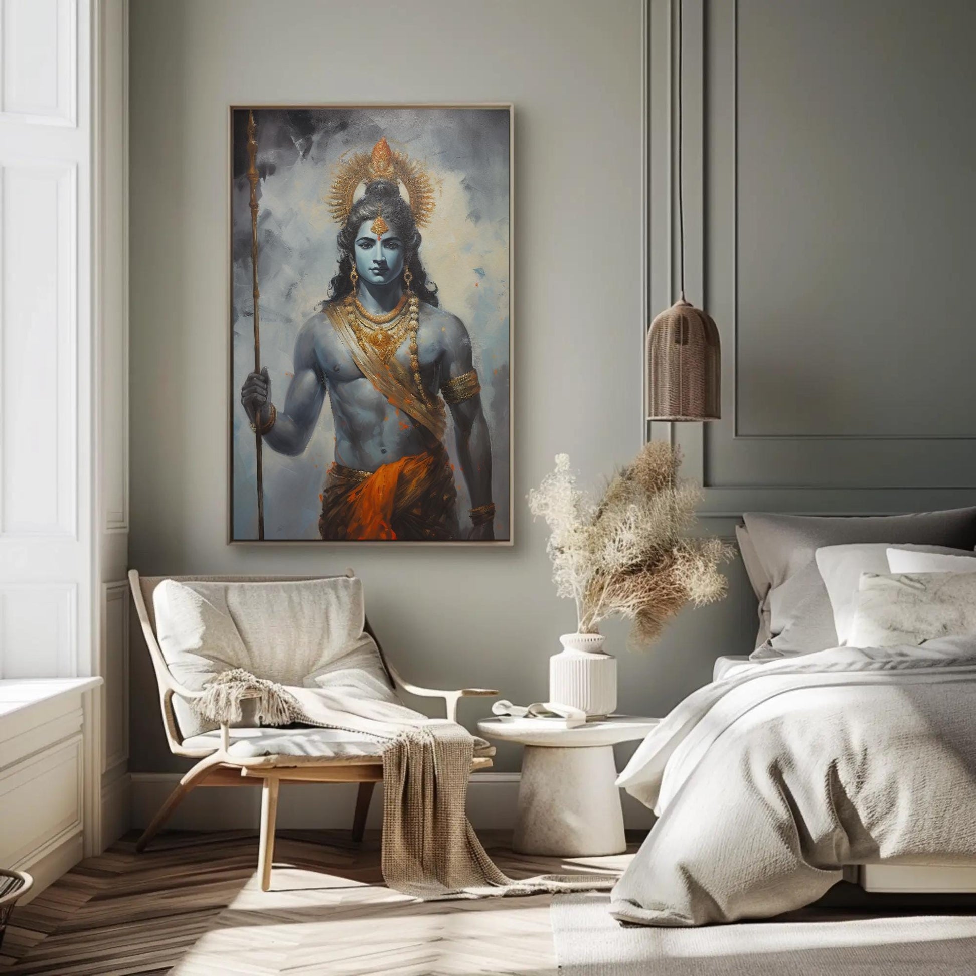 Vintage Lord Rama , Hindu Temple canvas print, premium giclée wall art