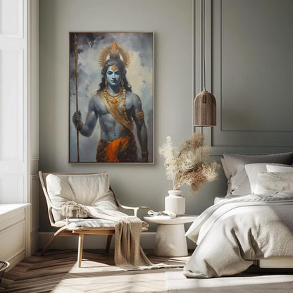 Vintage Lord Rama , Hindu Temple canvas print, premium giclée wall art