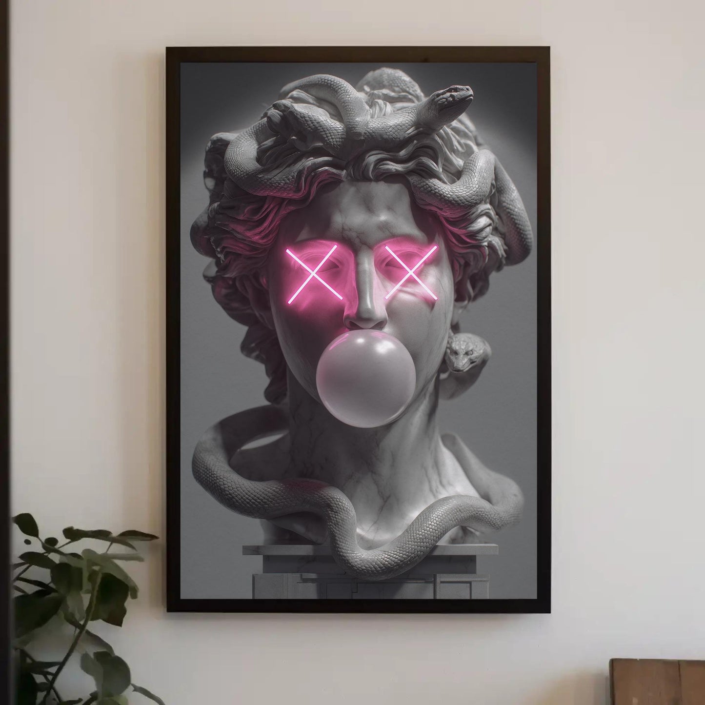 Medusa Wall Art, Modern Canvas Print, Greek Mythology Decor, Bold Statement