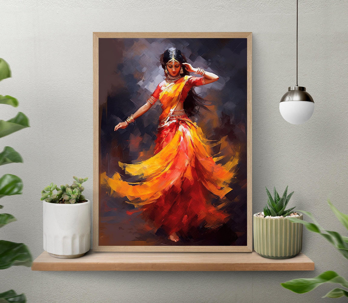 Indian Folk Dance canvas wall art, gallery-wrapped or framed