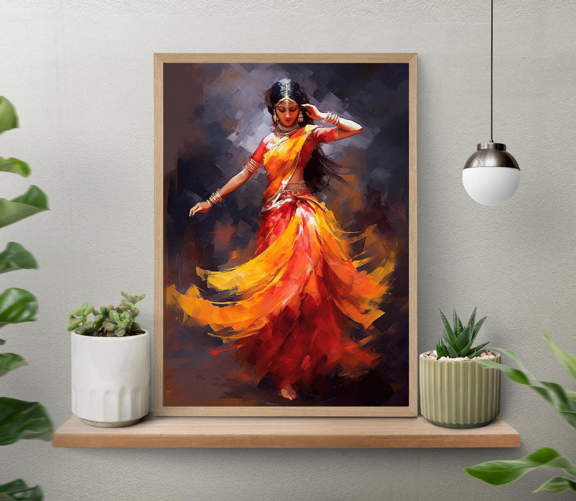 Indian Folk Dance canvas wall art, gallery-wrapped or framed
