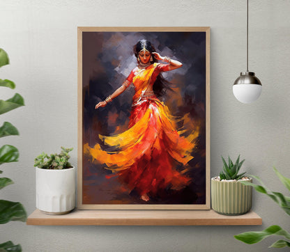 Indian Folk Dance canvas wall art, gallery-wrapped or framed