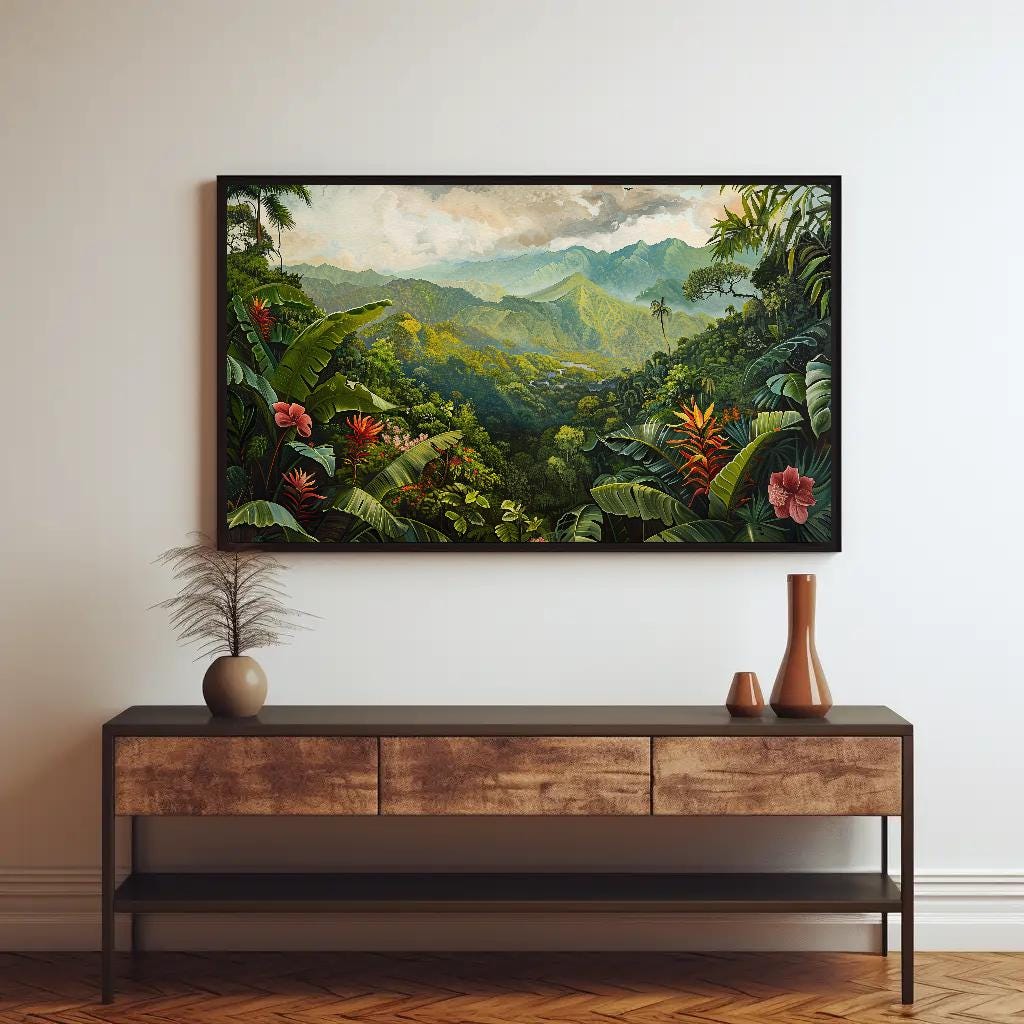 Costa Rica Tropical , Pura Vida Jungle canvas wall art, ready to hang
