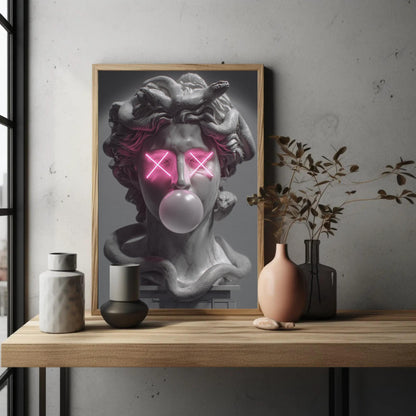 Medusa canvas wall art shown in a styled room (view 3)