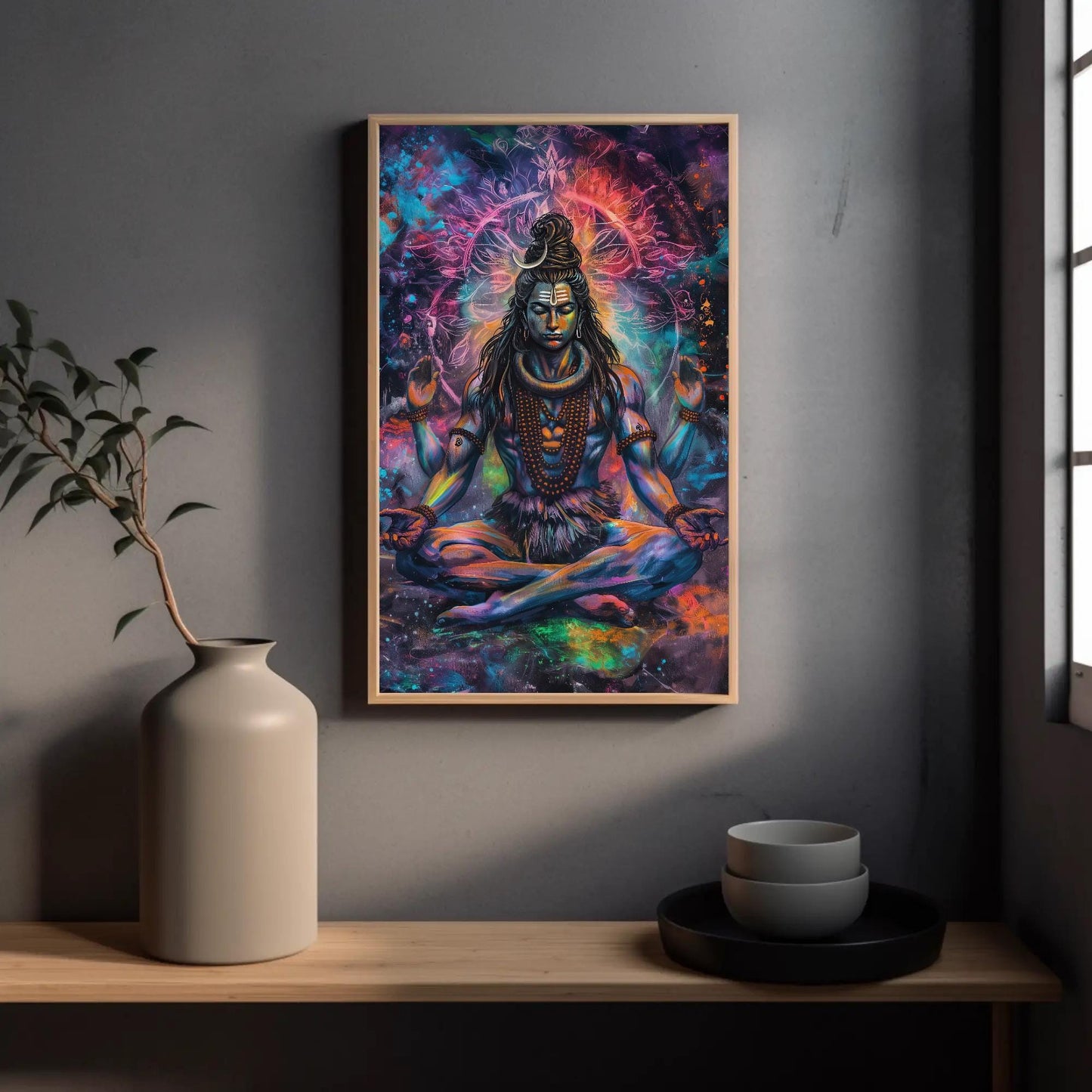 Lord Shiva Meditation canvas wall art, gallery-wrapped or framed (view 2)