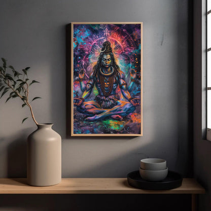 Lord Shiva Meditation canvas wall art, gallery-wrapped or framed (view 2)