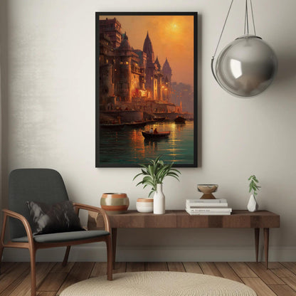 Varanasi Ghat canvas wall art for the home
