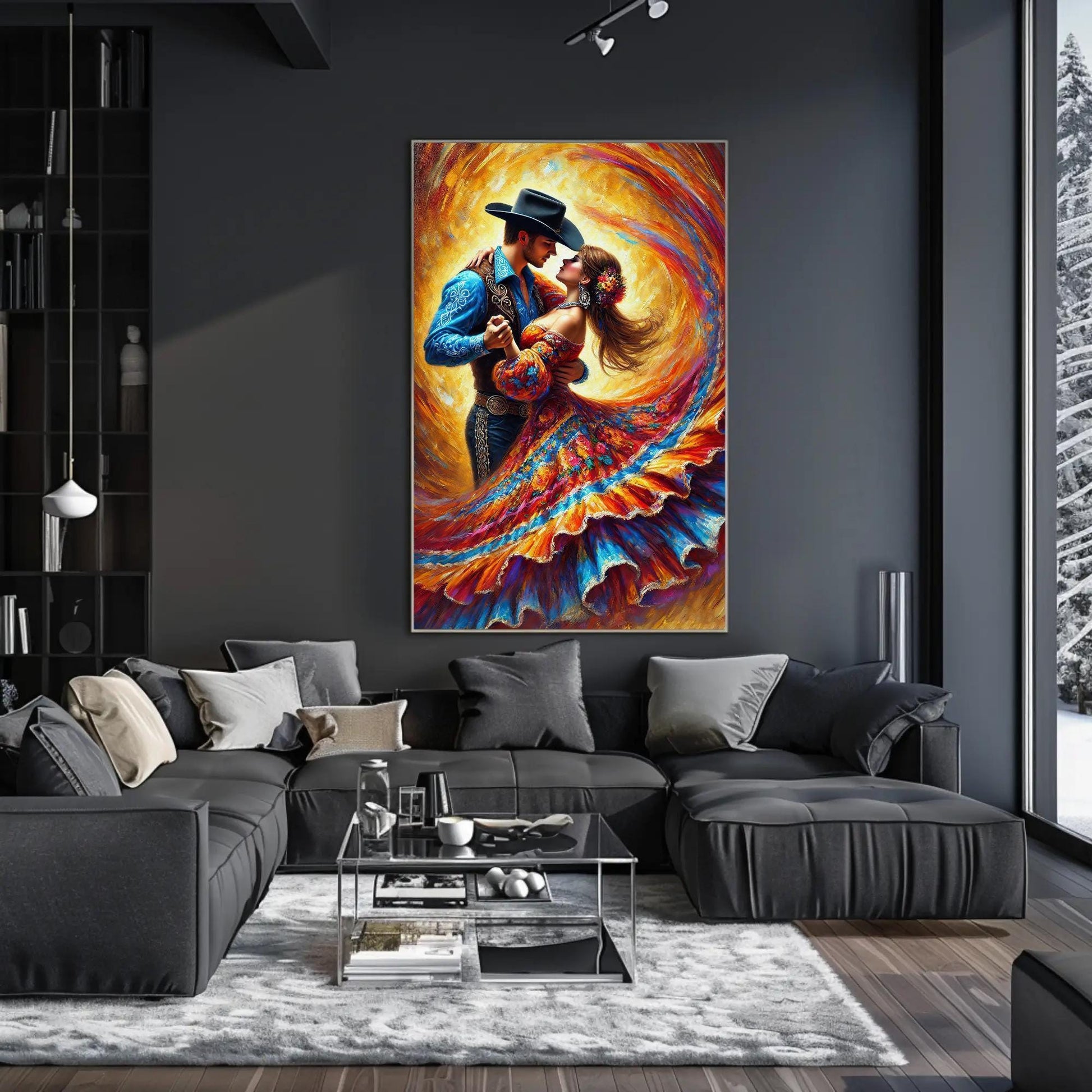 Jarabe Tapatío canvas wall art shown in a styled room (view 5)