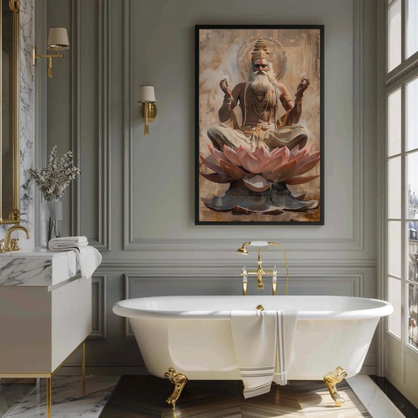 Brahma Lotus canvas print, premium giclée wall art