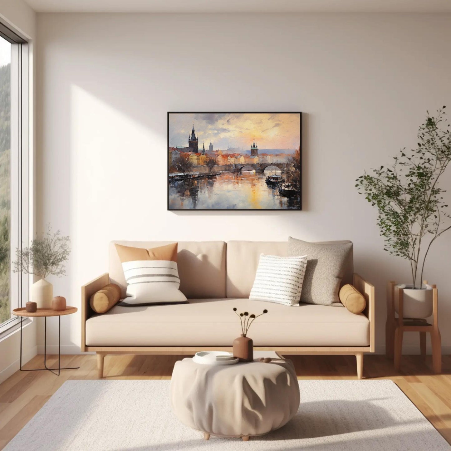 Prague , Czech Republic Gothic Cityscape Art canvas wall art, statement décor