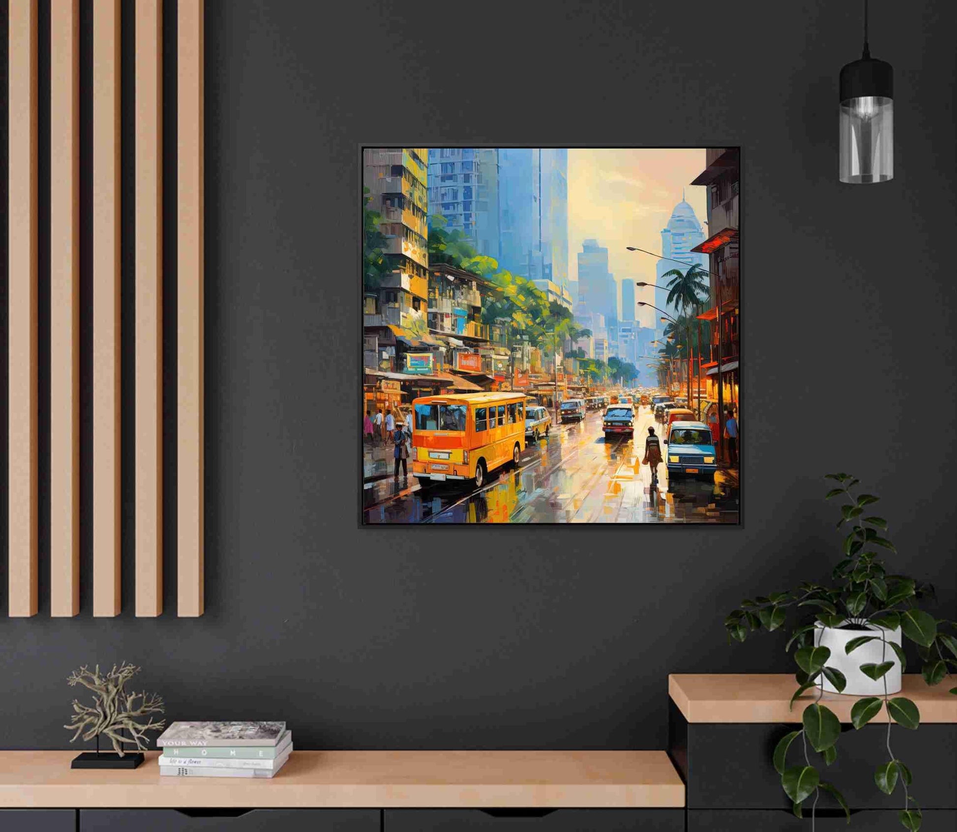 Mumbai Cityscape , Bombay Skyline India canvas print, premium giclée wall art
