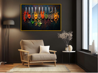 Spices and Spoon canvas wall art shown in a living room (view 2)