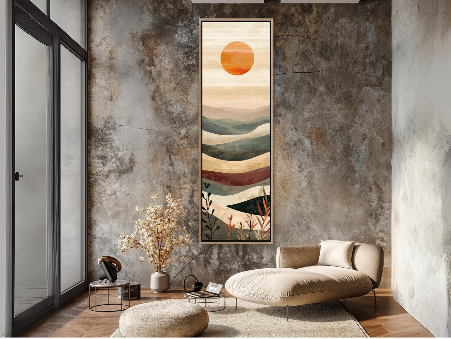 Boho Mountain canvas wall art, statement décor