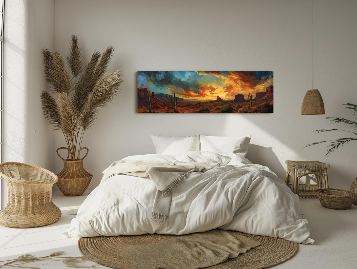 Desert Sunset Canvas Art – Southwest Landscape Painting | Framed or Unframed Print - Antarmada
