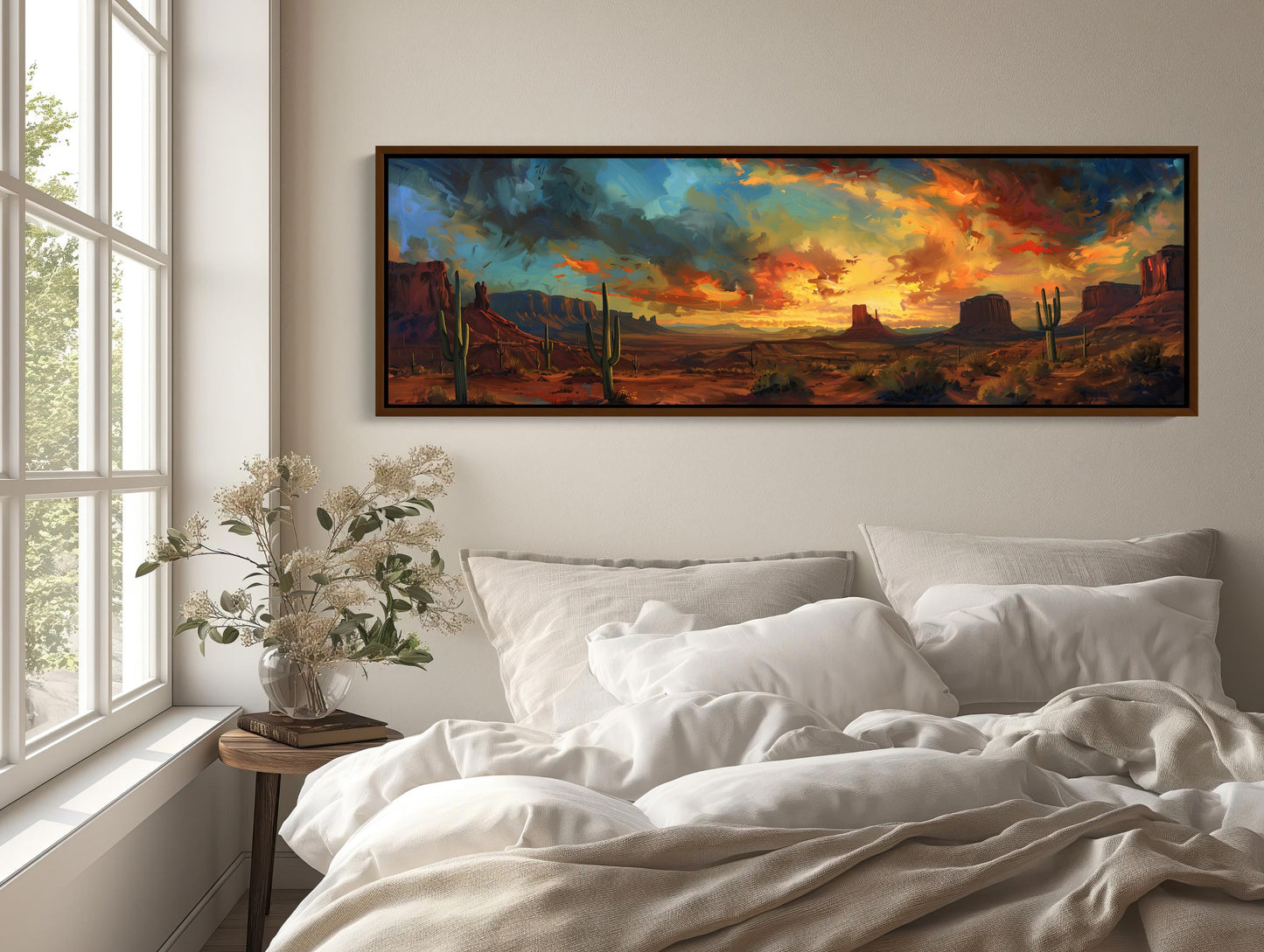 Desert Sunset Canvas Art – Southwest Landscape Painting | Framed or Unframed Print - Antarmada