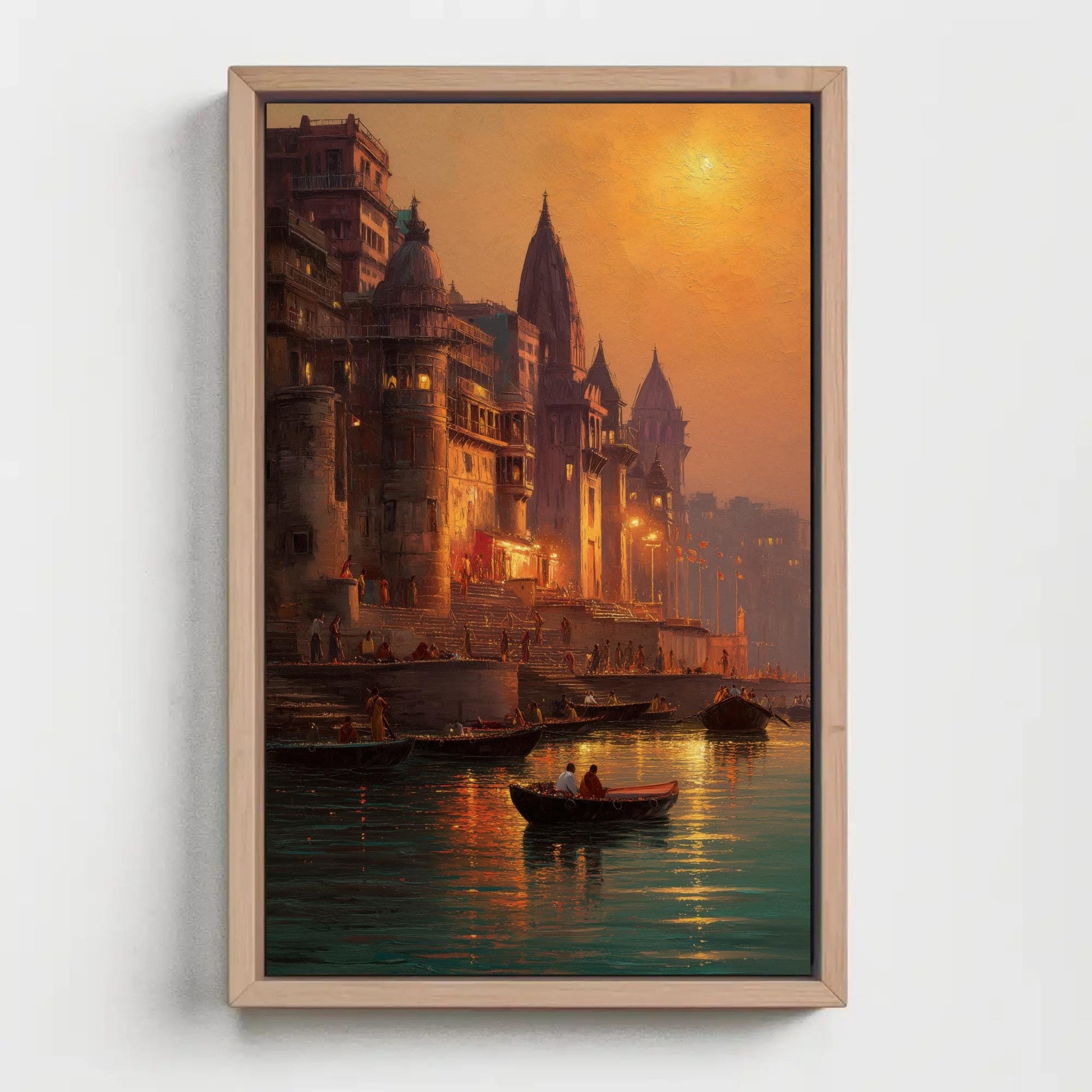 Varanasi Ghat canvas wall art, gallery-wrapped or framed