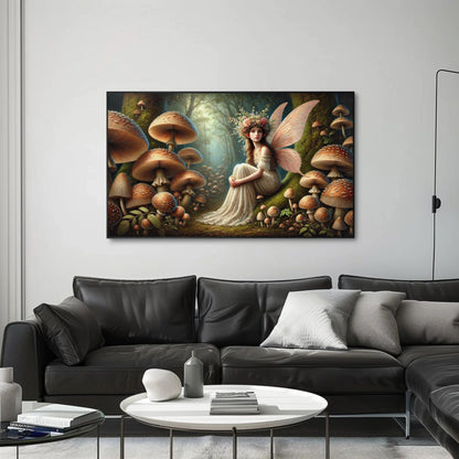 Forest Fairy canvas wall art shown in a living room (view 2)