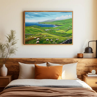 Dingle Peninsula , Irish Countryside canvas wall art shown in a styled room (view 4)